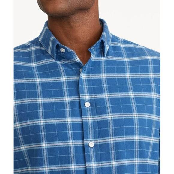 UNTUCKIT Plaid Flannel Button Up Shirt Men's Size XXL Blue Cotton Long Sleeves - Picture 4 of 10